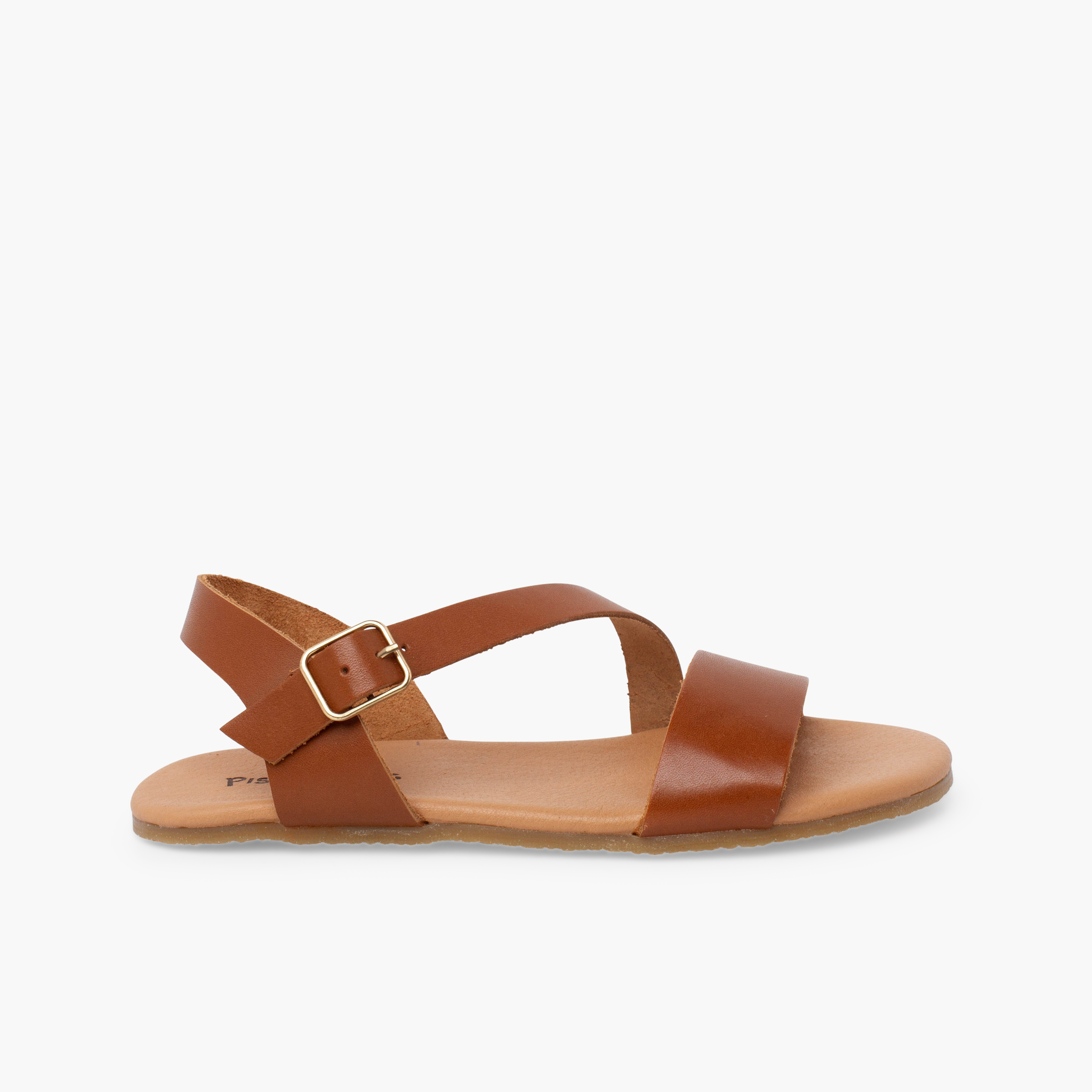 Sandali barefoot fascia incrociata Cuoio