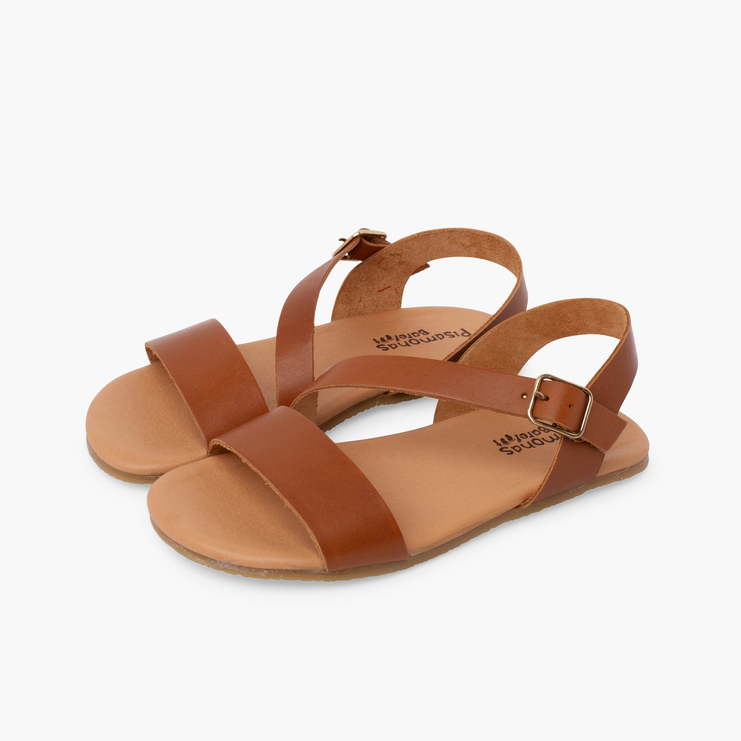 Sandali barefoot fascia incrociata Cuoio