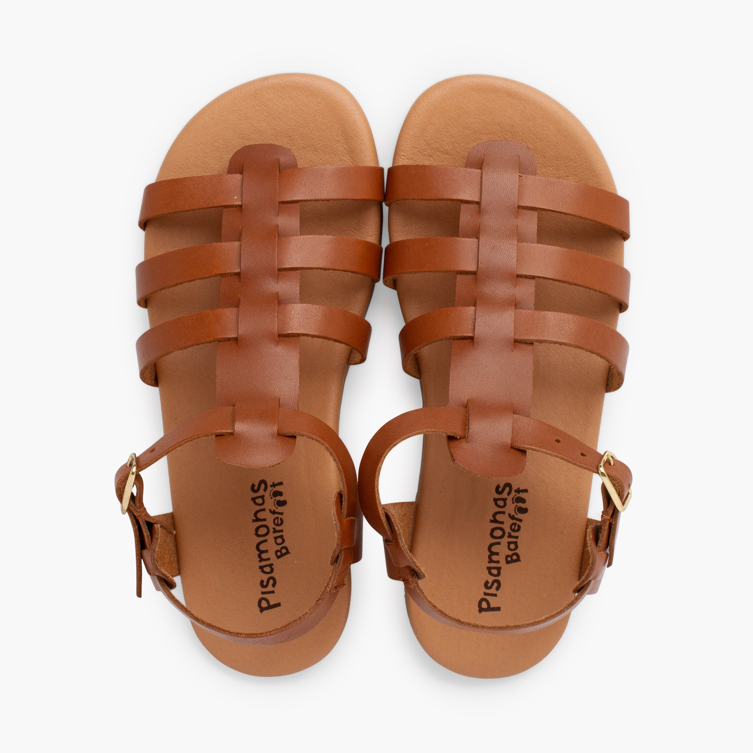 Sandalias barefoot gladiador tallas altas Cuoio