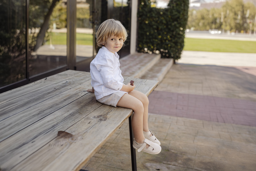 Sandali chiusi barefoot tela bambino