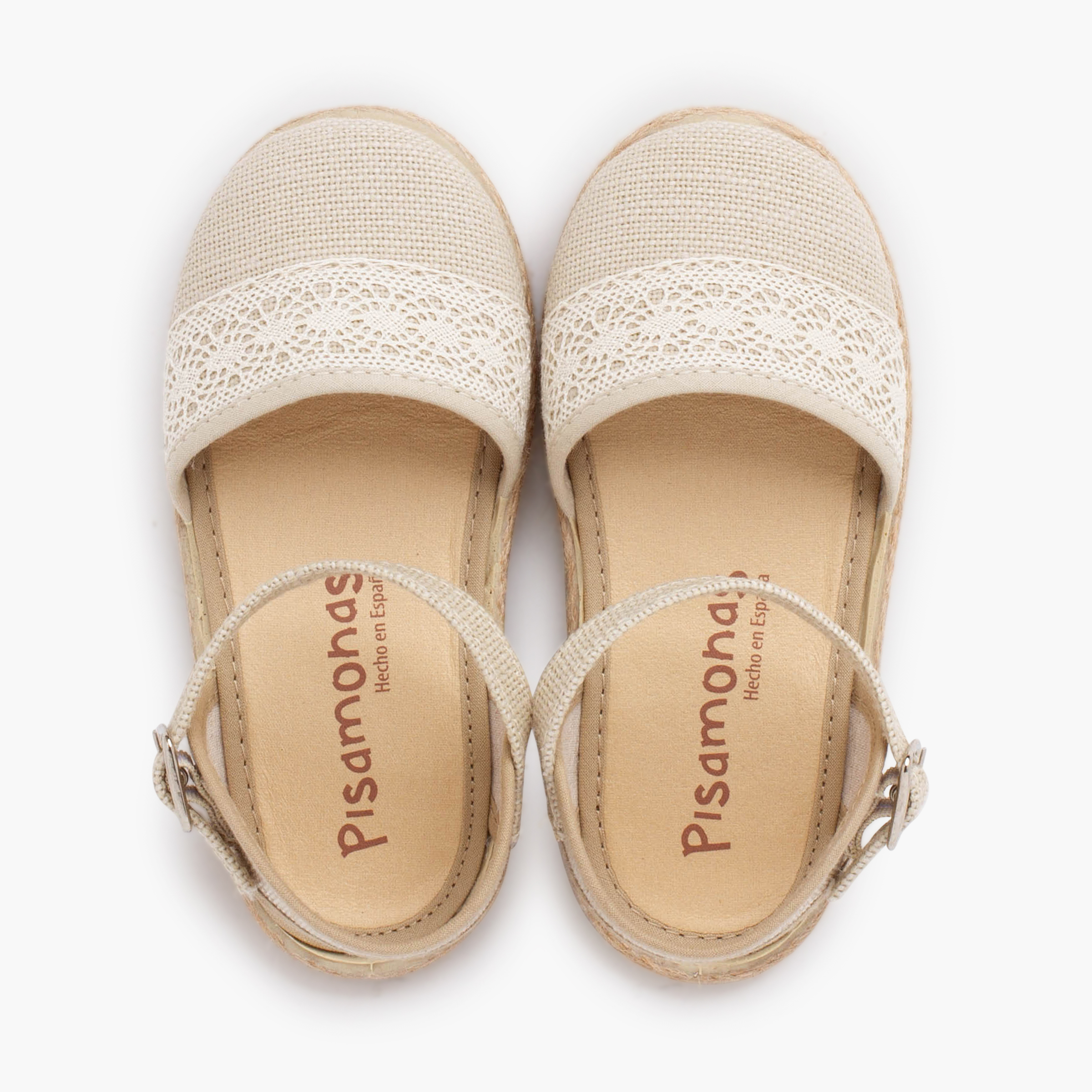 Espadrillas cerimonia lino pizzo a tombolo Ecru