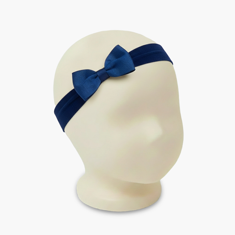 Cerchietto elastico turbante fiocco Blu