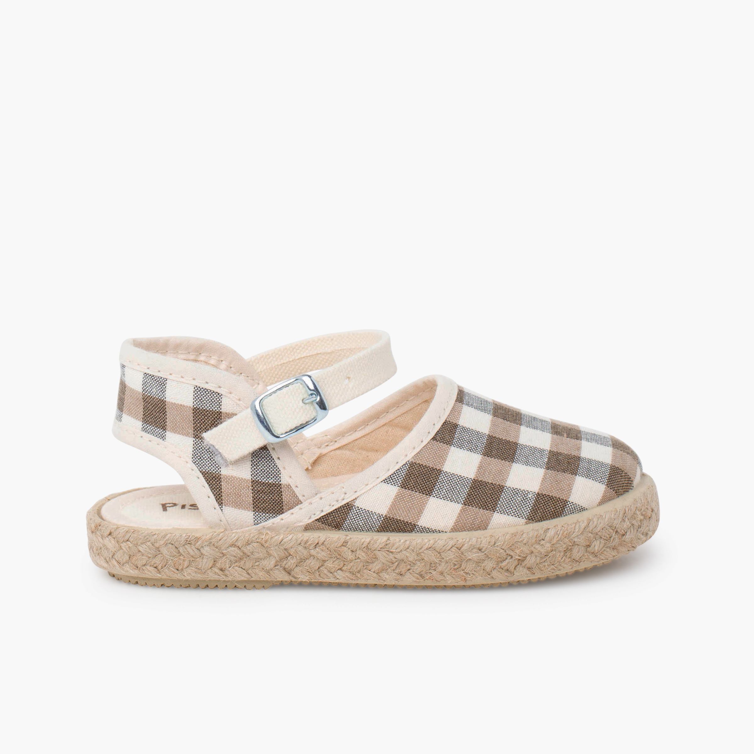 Espadrillas bambina quadretti vichy fibbia Terra