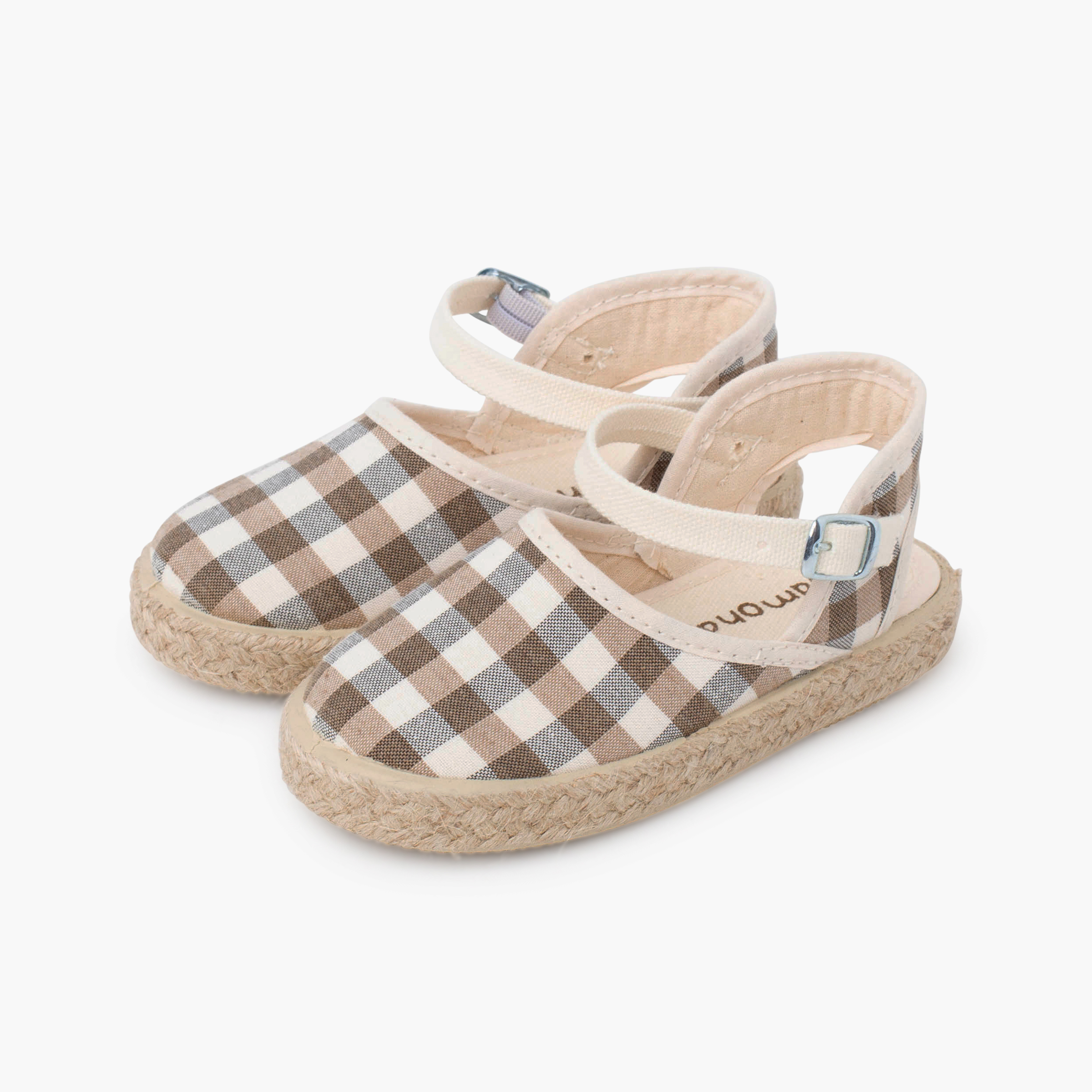 Espadrillas bambina quadretti vichy fibbia Terra