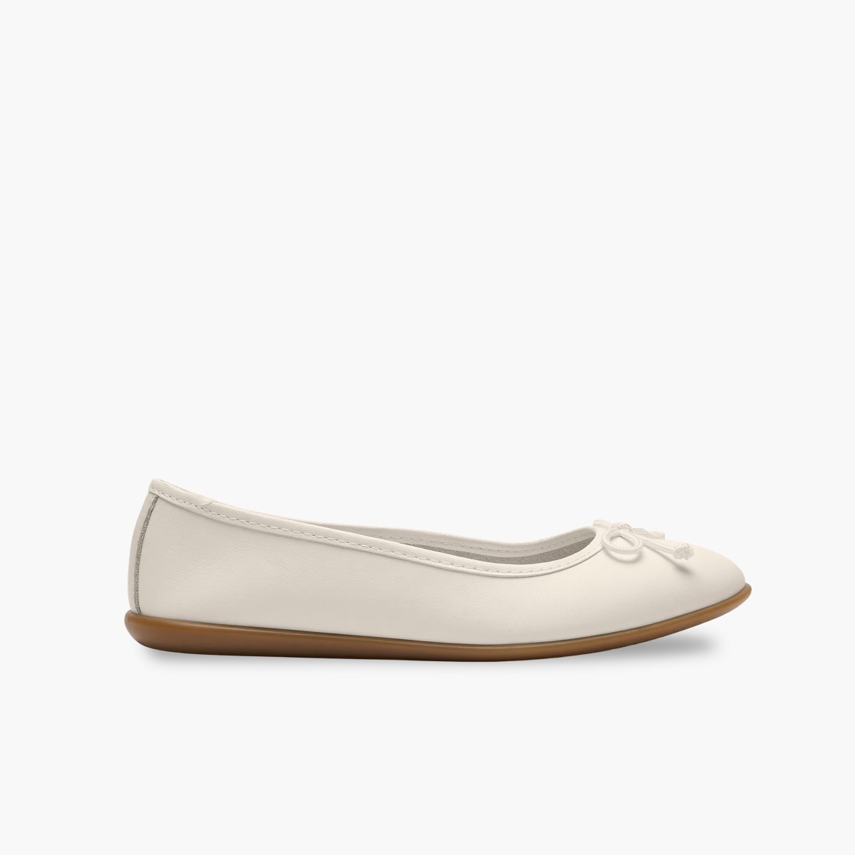 Ballerine cerimonia pelle lavabile fiocco Beige