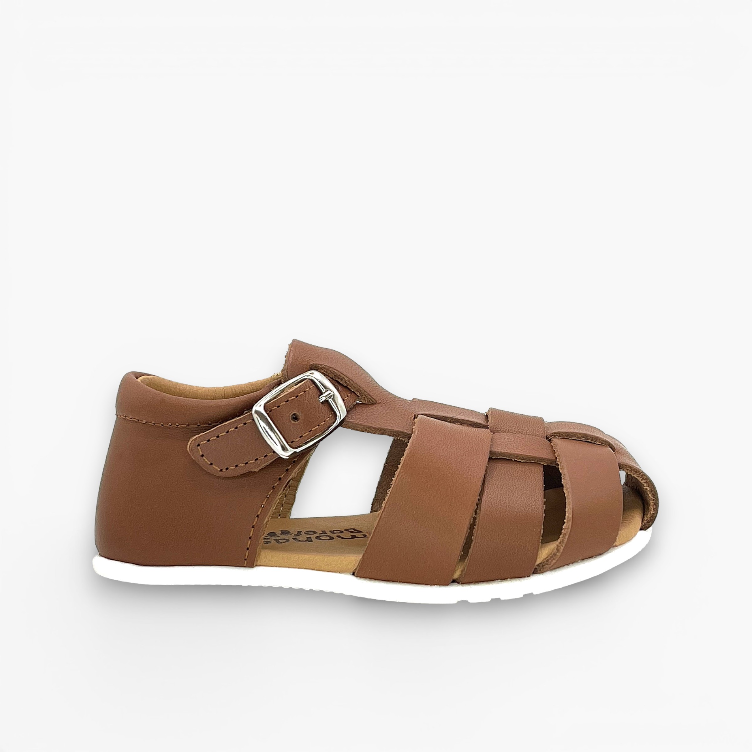 Sandali barefoot chiusi in pelle bambino Cuoio