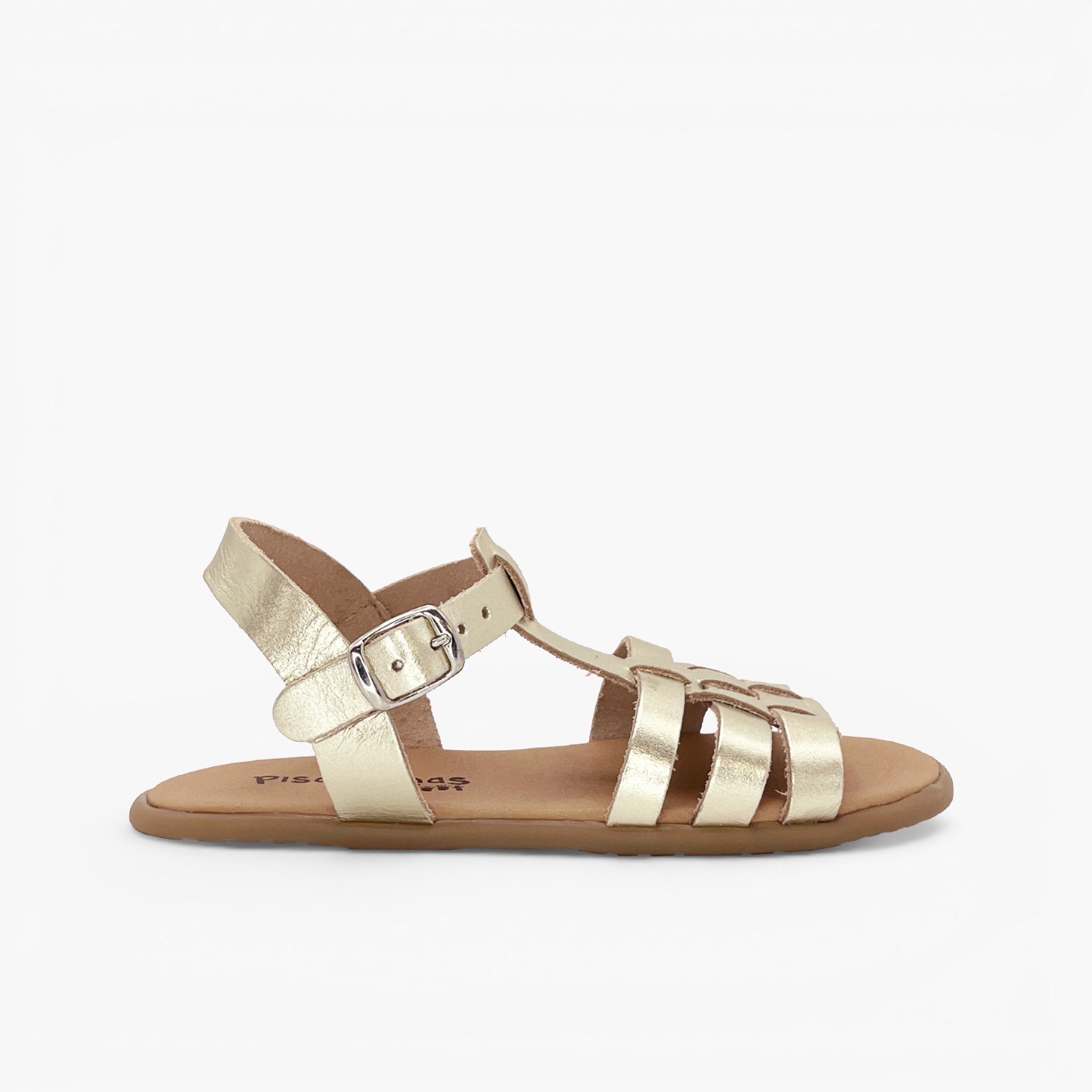 Sandali barefoot stile gladiatore bambina Champagne