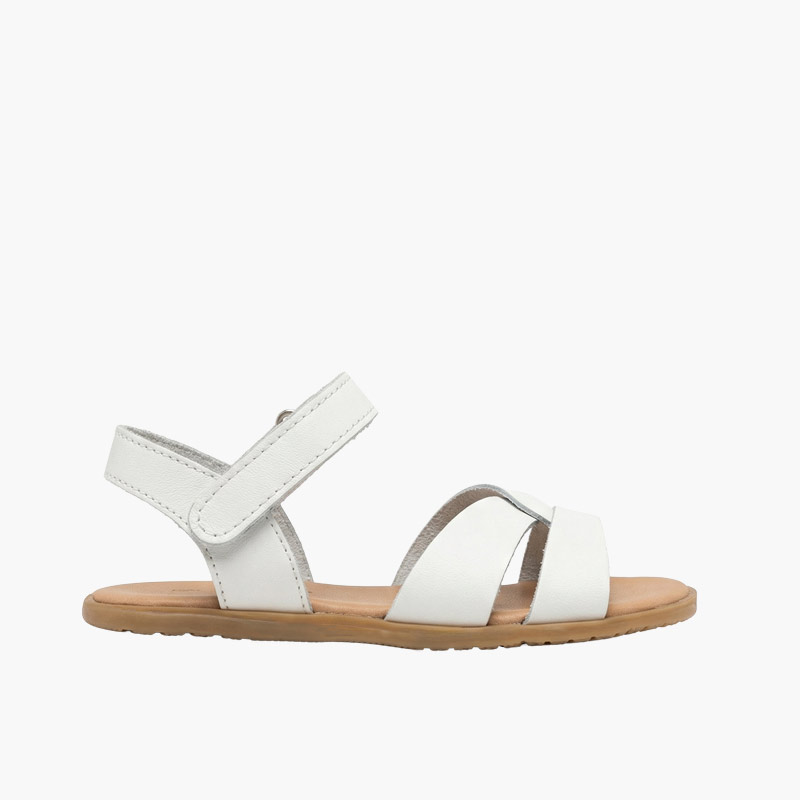Sandali barefoot bambina fascia intrecciata Bianco