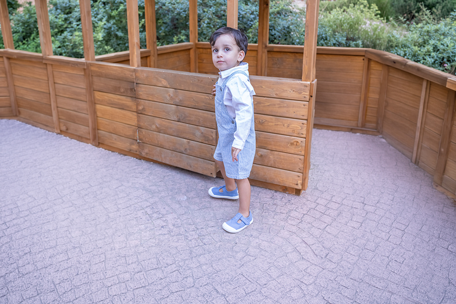 Scarpe occhio di bue barefoot tela lavata bambino