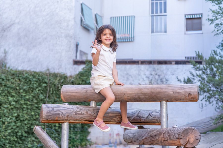 Ballerine con cinturino barefoot tela lavata bambina