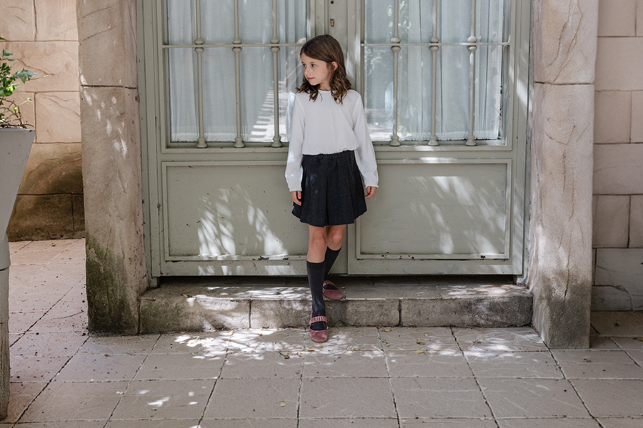 Ballerine velluto cinturino arricciato