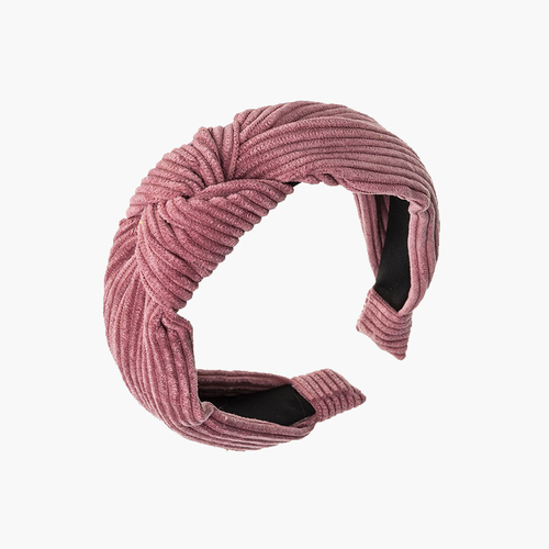 Fascia per capelli in velluto a coste Rosa Francia