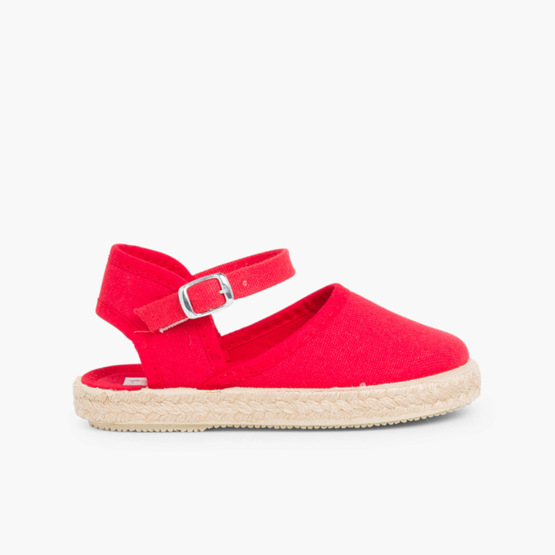 Espadrillas per Bambini con fibbia Rosso