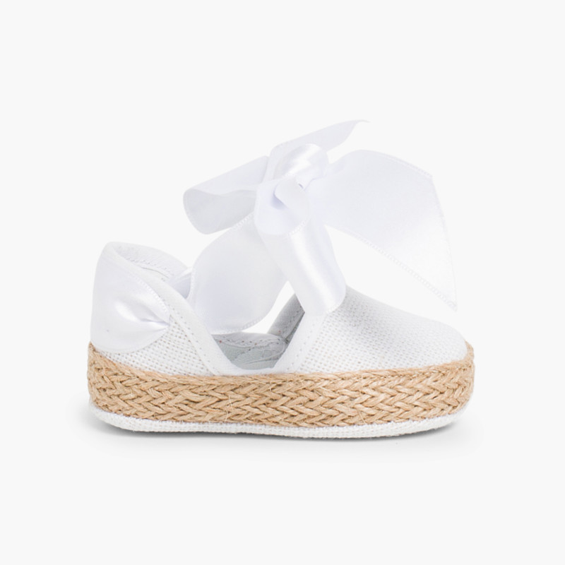 Espadrillas con Laccio di Raso Bianco