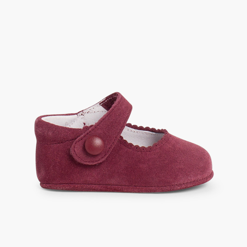 Scarpe/Scarpine Bambina Neonata Scamosciate chiusura a strappo Bordeaux