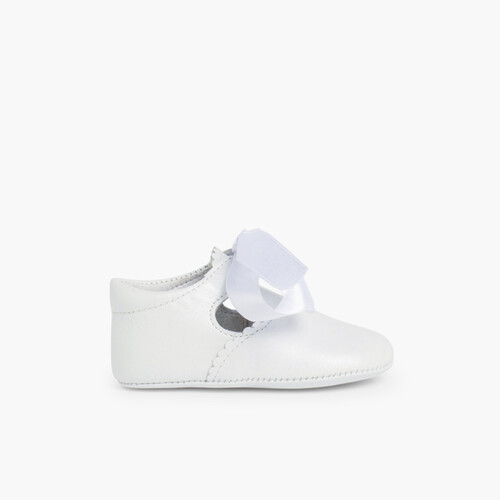 Scarpe Occhio di Bue Neonato Battesimo Bianco