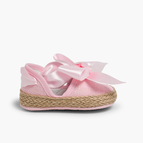 Espadrillas con Laccio di Raso Rosa