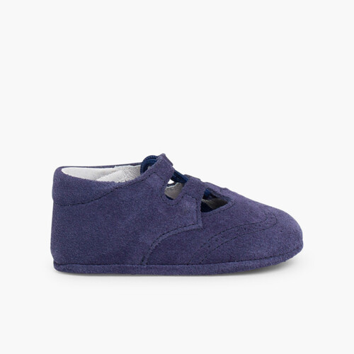Scarpe/scarpine inglesine bambino scamosciate Blu di Persia