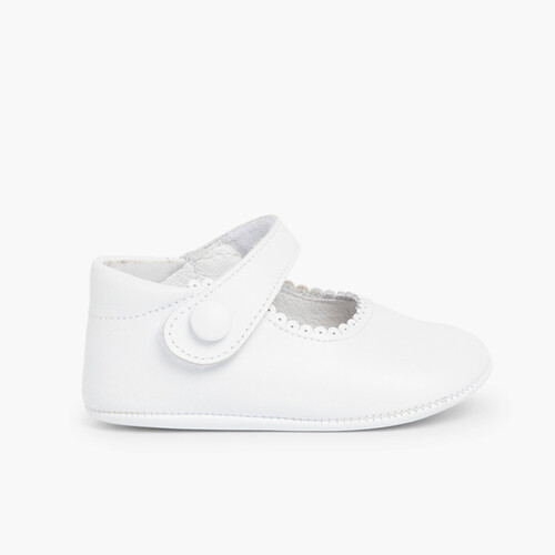 Scarpe/Scarpine Bambina Neonata Pelle chiusura a strappo Bianco