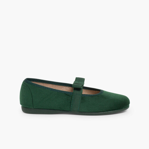 Ballerine velluto fiocco elastico Verde