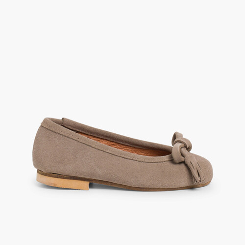 Ballerine Bambina Scarpe Scamosciate Taupe