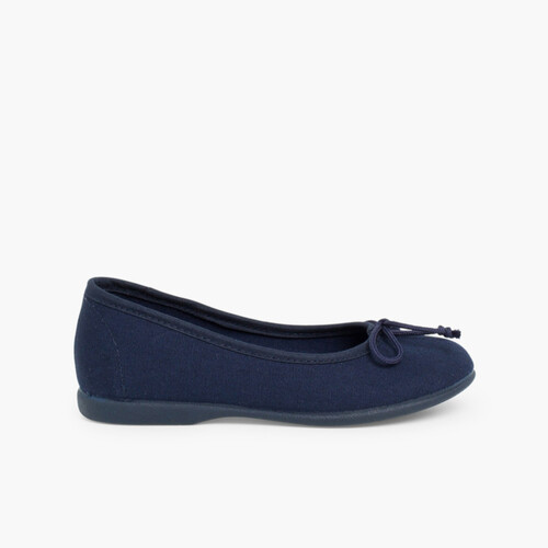 Ballerine Bambina Tela Laccetto  Blu