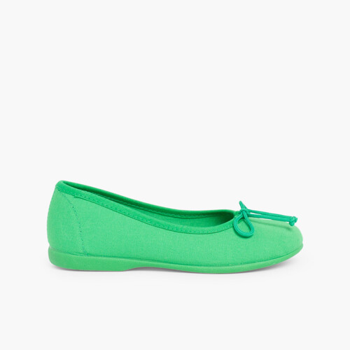 Ballerine Bambina Tela Laccetto  Verde