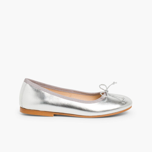 Ballerine Bambina Pelle Colorate Argento