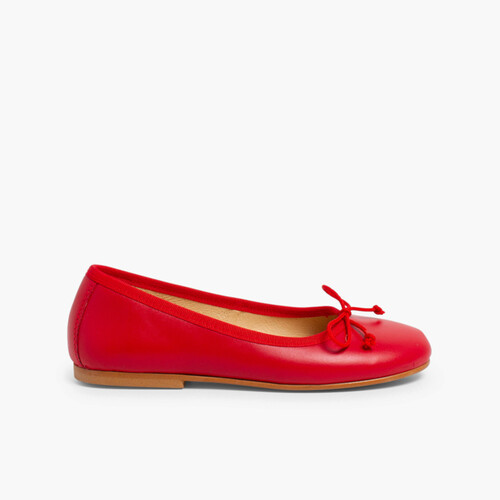 Ballerine Bambina Pelle Colorate Rosso
