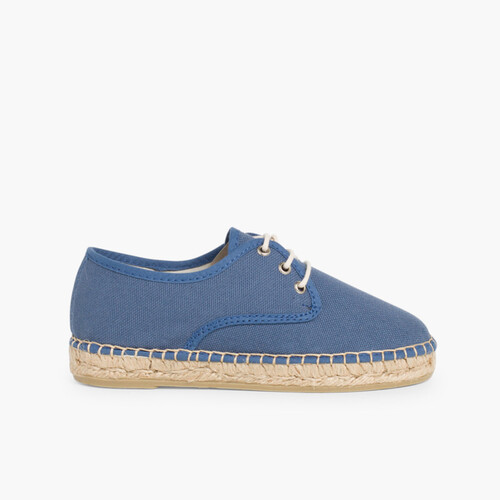 Blucher di tela con base espadrillas Azzurro