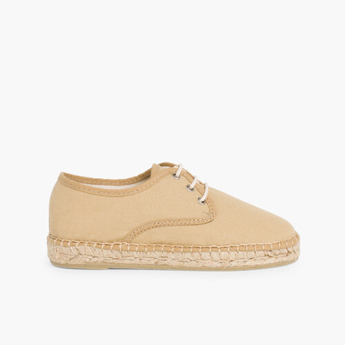 Blucher di tela con base espadrillas Beige