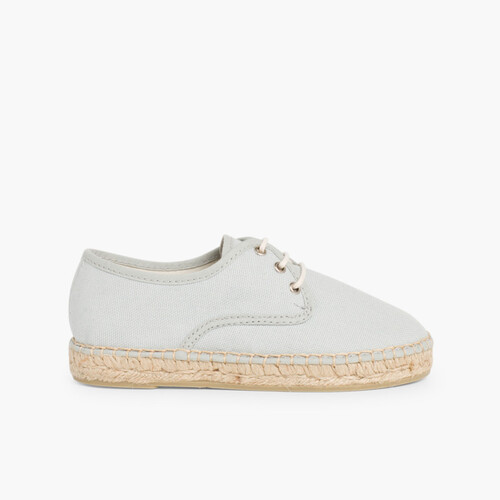Blucher di tela con base espadrillas Grigio