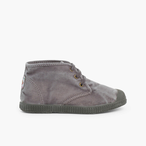 Scarponcini bambino con lacci inverno Grigio