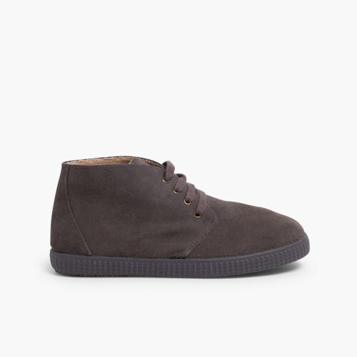 Scarpe in Pelliccia con Lacci  Grigio