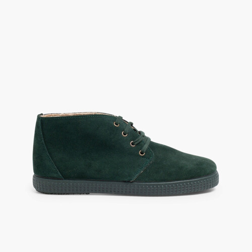 Scarpe in Pelliccia con Lacci  Verde