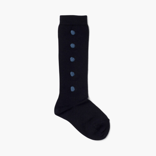 Calzini alti Condor con ricami in rilievo  Blu