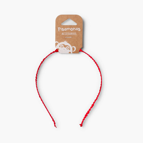  Cerchietto Rigido Tela Arricciata Rosso