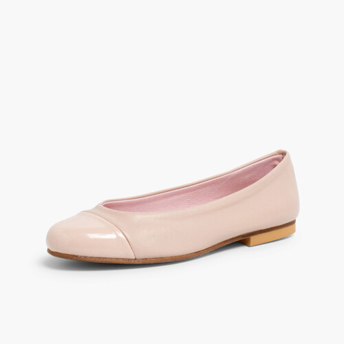 Ballerine Bambina Vernice e Nappa Nude