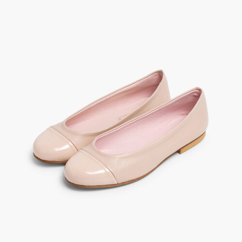 Ballerine Bambina Vernice e Nappa Nude