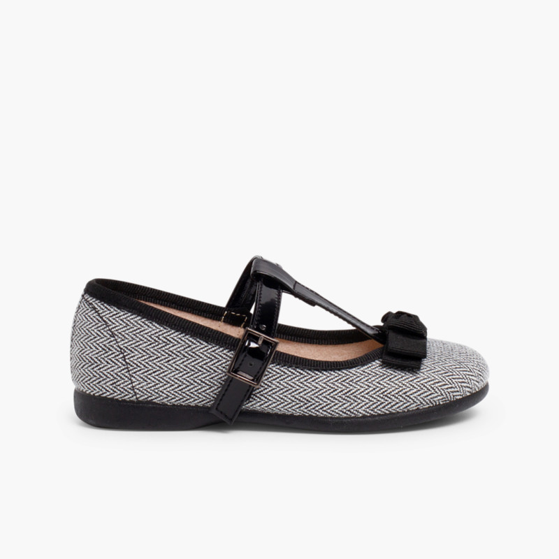Ballerine con striscia centrale Nero