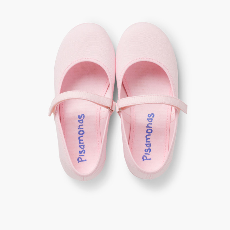Scarpe Bambina Tela chiusura a strappo fino Rosa