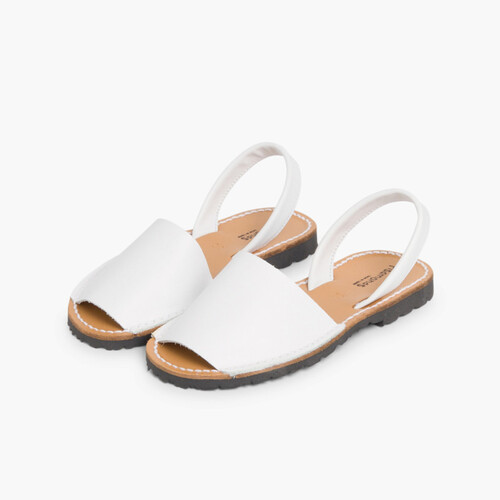 Minorchine Bambini Sandali Avarcas nappa Bianco