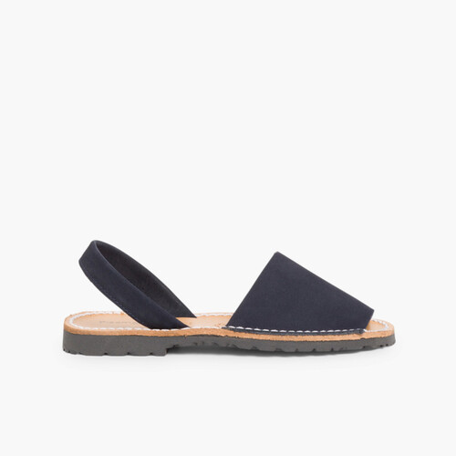 Minorchine Bambini Sandali Avarcas nabuk Blu