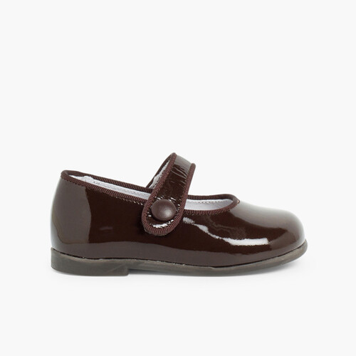 Scarpe Bambina Vernice chiusura a strappo Marrone