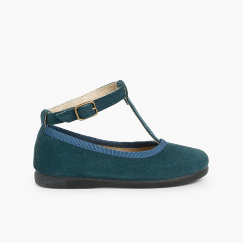 Scarpe bambina con chiusura a cinturino  Blu petrolio