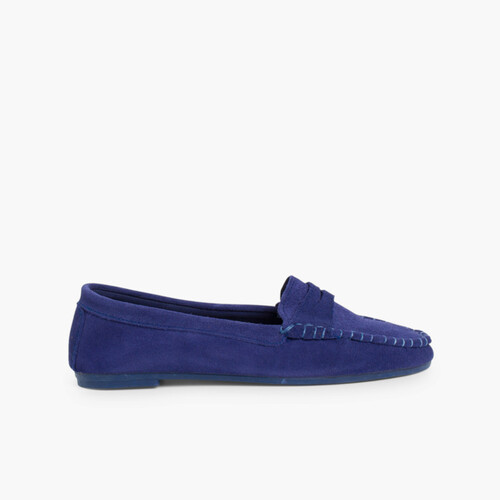 Mocassini Scamosciati Mascherina Bambini Blu di Persia