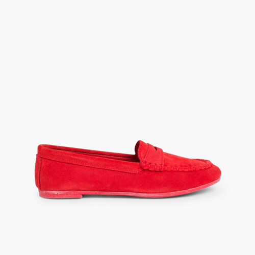 Mocassini Scamosciati Mascherina Bambini Rosso