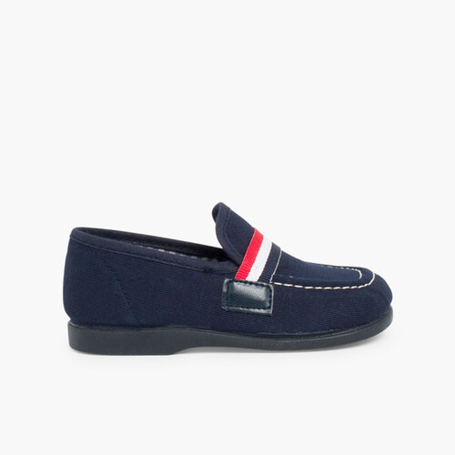 Mocassini Tela Bambino bandiera Blu