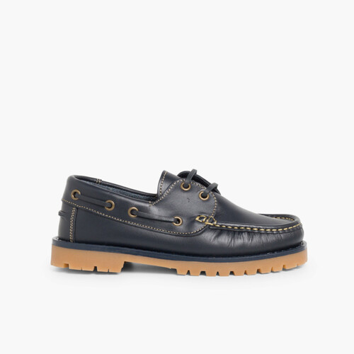 Scarpe tipo da Barca Bambini Lacci  Blu