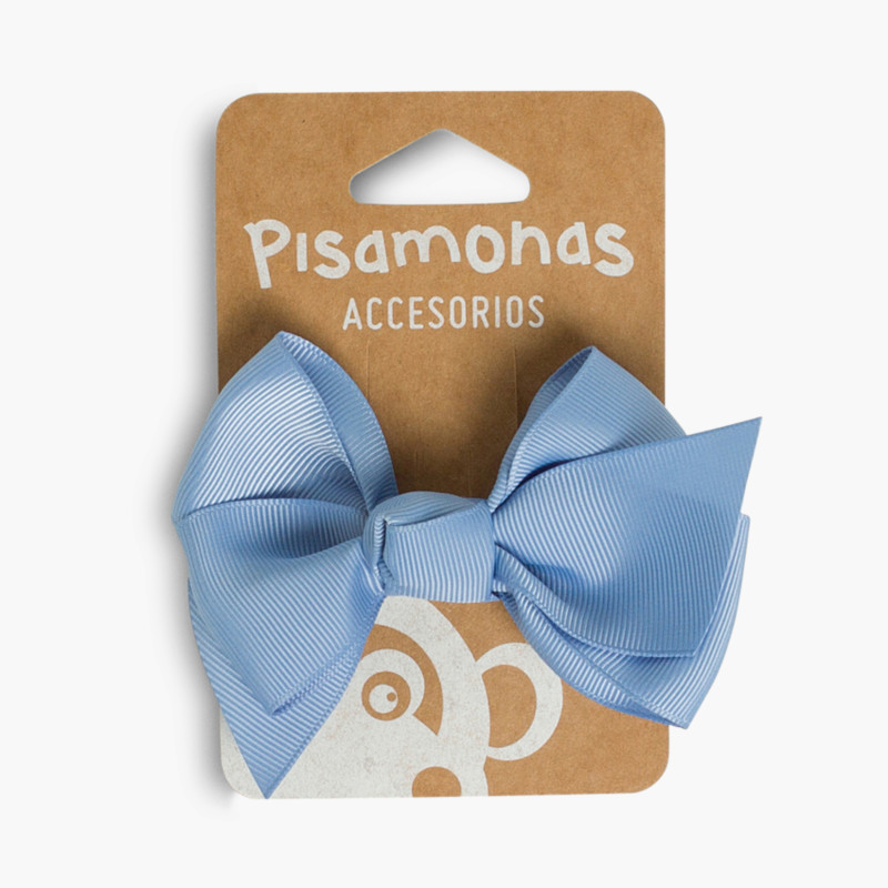 Fermaglio per capelli bambine fiocco grande Blu reale